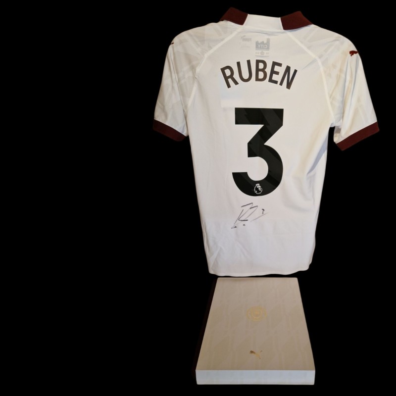 Ruben Dias Signed Manchester City 2023-24 Official Player Version Away Football Shirt Boxed COA