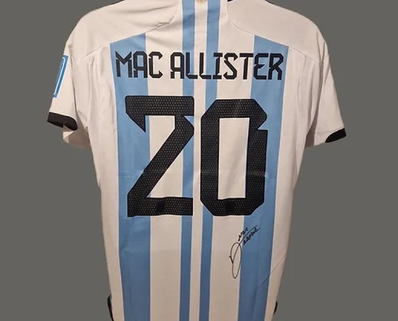 Alexis Mac Allister's Argentina 2022 World Cup Signed Shirt 