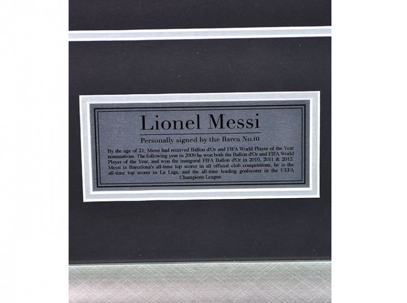 Lionel Messi Signed 2015-16 FC Barcelona Framed Shirt