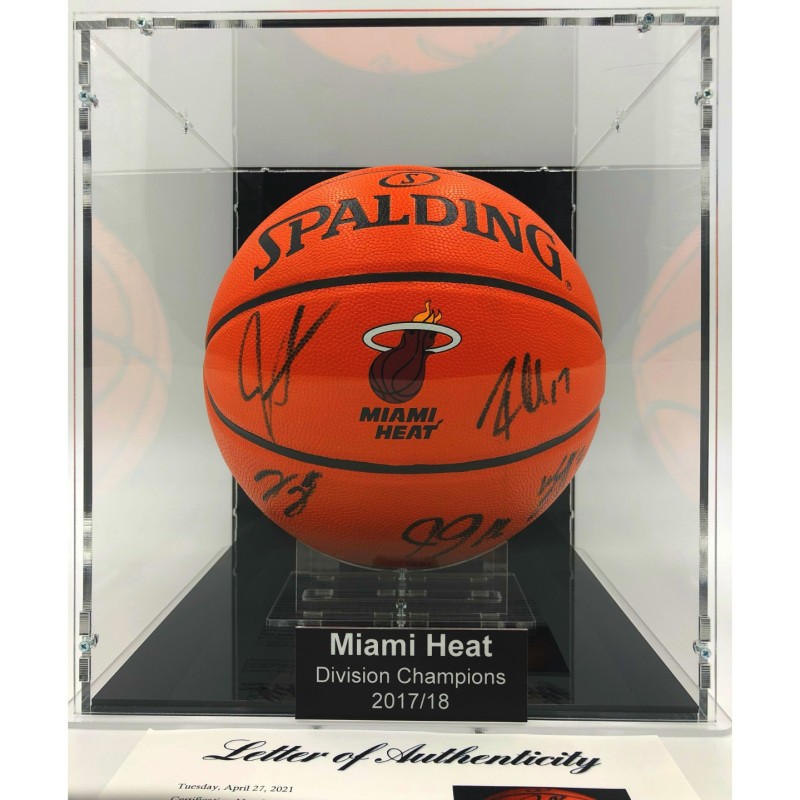 Miami Heat Basketball Display Signed By The 2017/18 Division Champions