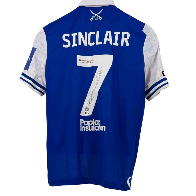 Maglia firmata del Bristol Rovers FA Cup di Sinclair indossata durante la partita