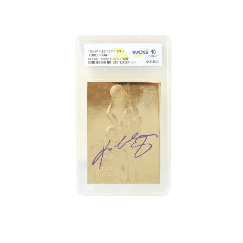 Card in oro Kobe Bryant Fleer Rookie Purple Signature, 1996/97