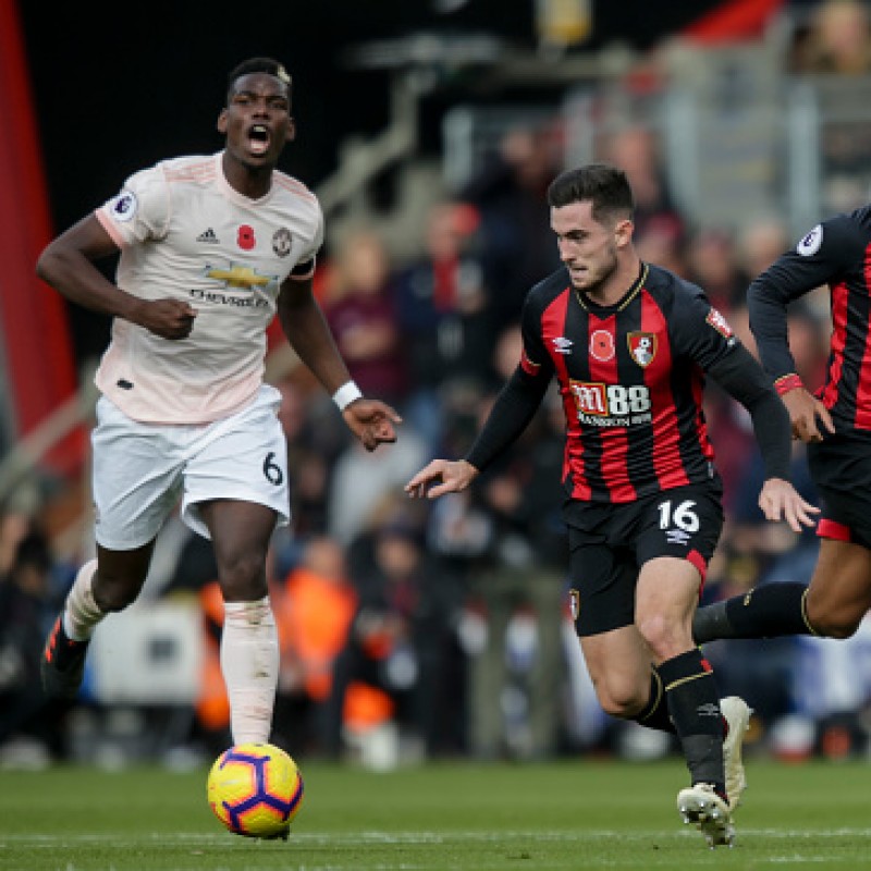 Lewis Cook's AFC Bournemouth Worn and Signed Poppy Shirt