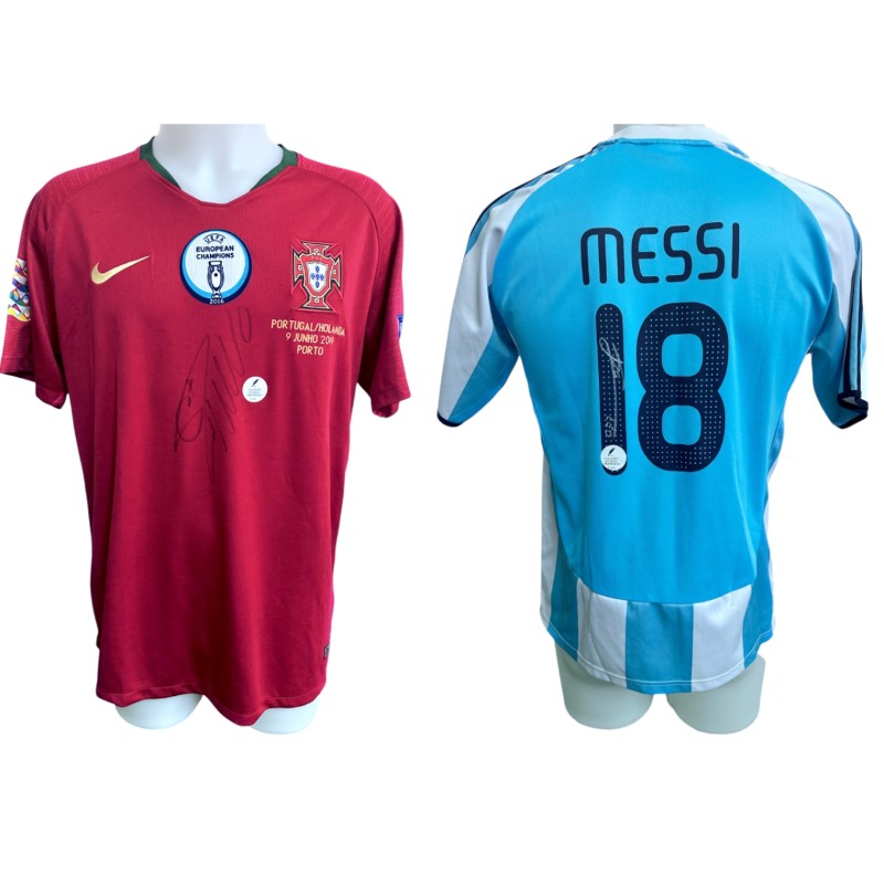 Collezione di Due Maglie Replica Portogallo e Argentina - Autografate da Cristiano Ronaldo e Lionel Messi