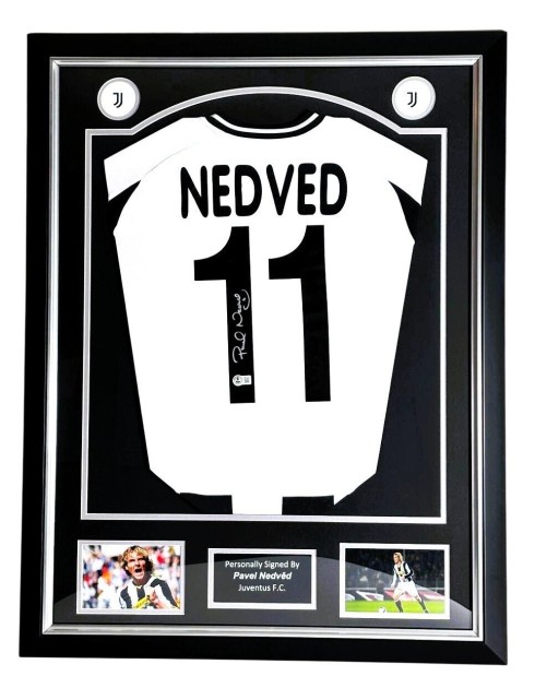 Pavel Nedvěd's Juventus 2024/2025 Signed and Framed Home Shirt