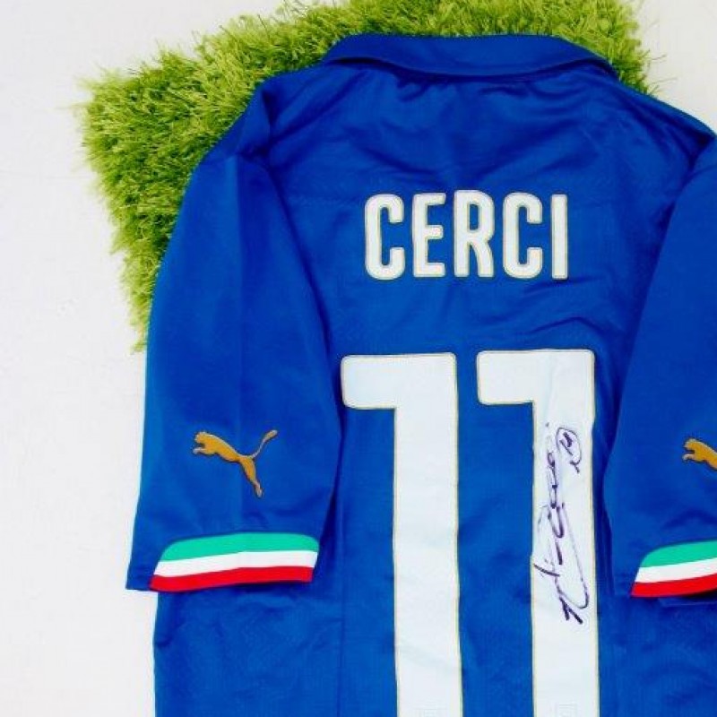 Cerci Italy official authentic shirt signed, Brazil 2014 - #celebriamolamaglia #vivoazzurro