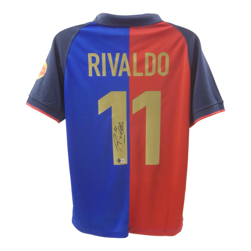 Rivaldo's Barcelona Signed Replica Shirt