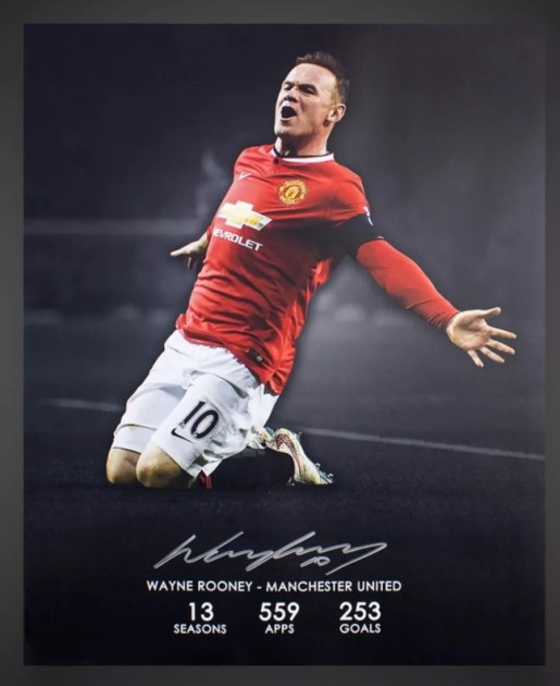 Poster autografato di Wayne Rooney, Manchester United