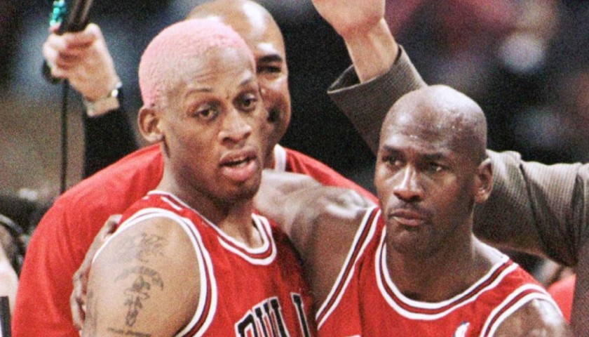 Scottie Pippen and Dennis Rodman Signed Mitchell&Ness Chicago Bulls Jerseys  - CharityStars