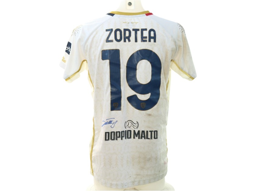 Zortea's Signed Unwashed Shirt, Genoa vs Cagliari 2024