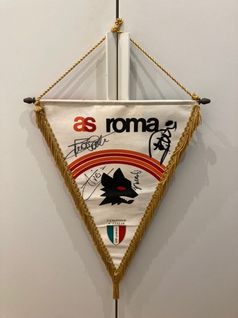 Official AS Roma Pennant, 1982/83 - Signed by Italian Champions