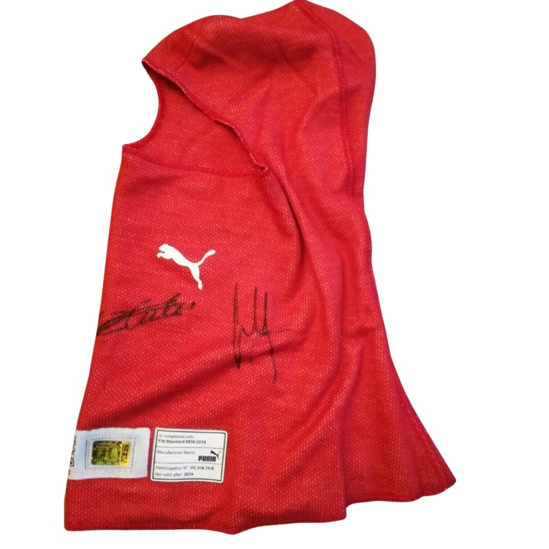 Scuderia Ferrari Balaclava - Signed by Carlos Sainz and Charles Leclerc