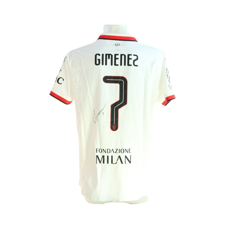 Gimenez's Milan Signed Official Shirt, UCL 2024/25