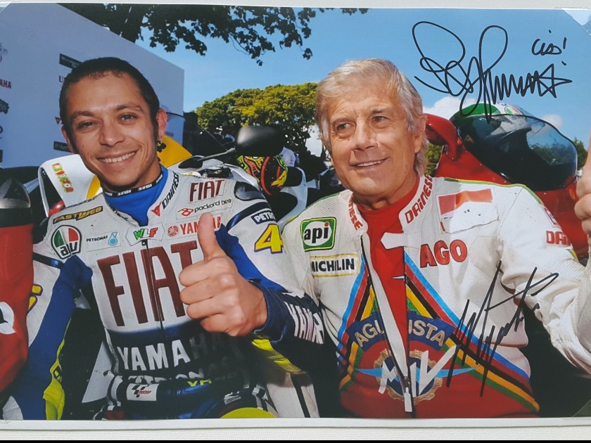 Valentino Rossi and Giacomo Agostini signed picture