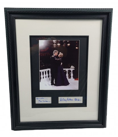 President Bill Clinton & Hillary Clinton Signed Framed Photo Display