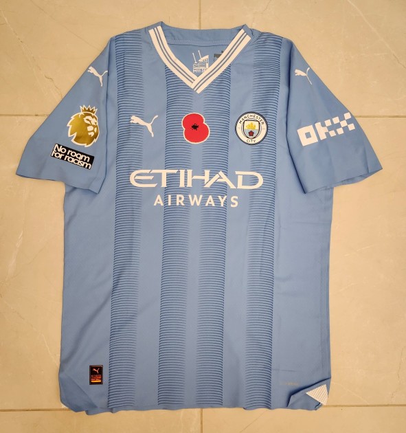 Maglia autografata di Erling Haaland Manchester City 2023/24