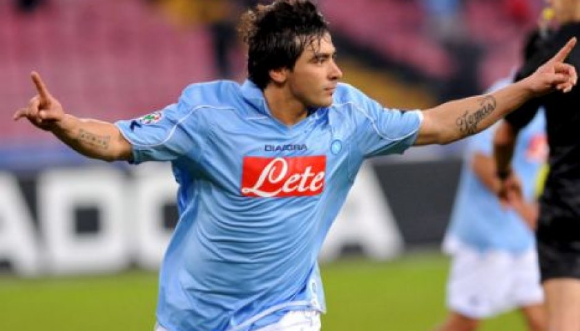 Lavezzi's UNWASHED Match-Worn Napoli Shirt, Serie A 2008/09