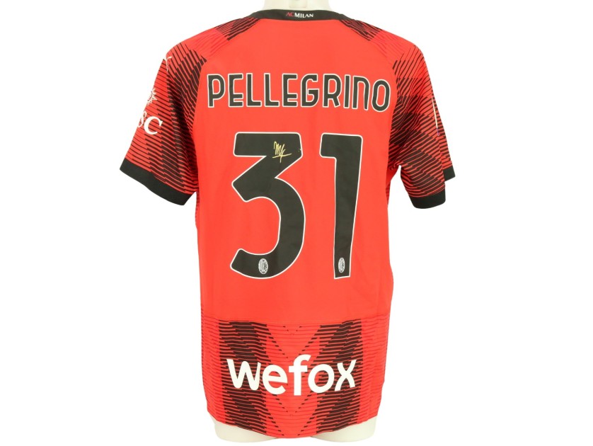 Pellegrino Official AC Milan Signed Shirt, 2023/24