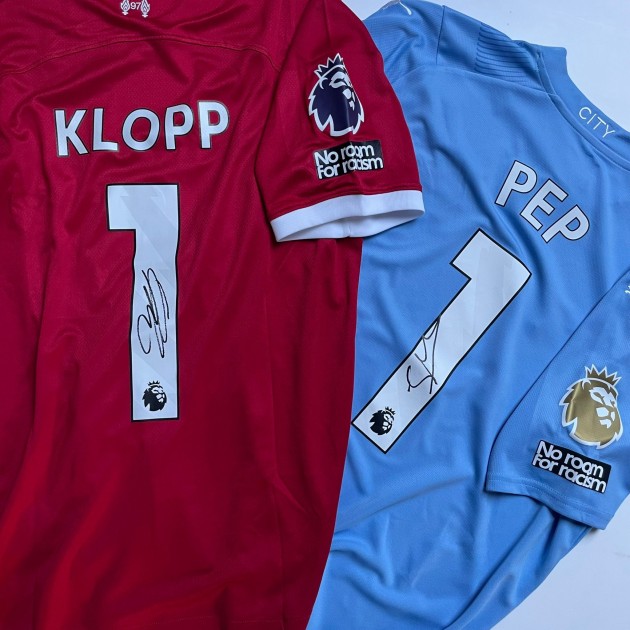Official Guardiola and Klopp Shirts - Signed with photo proof