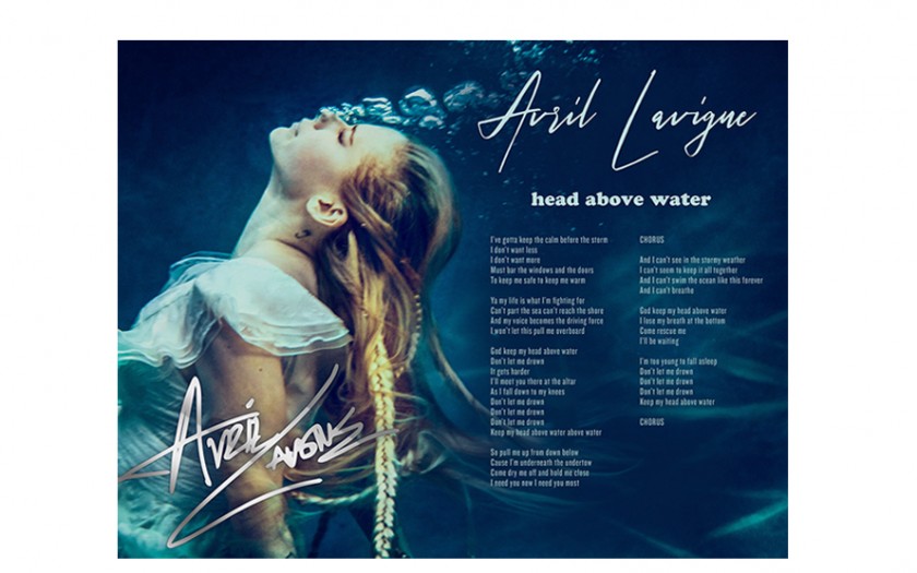 "Head Above Water" Hand Signed Lyric Sheet 