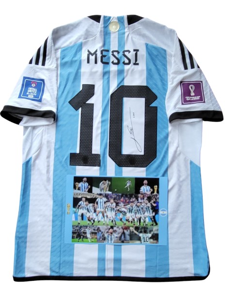 Maglia ufficiale Messi Argentina vs Francia, Finale WC 2022 - Autografata