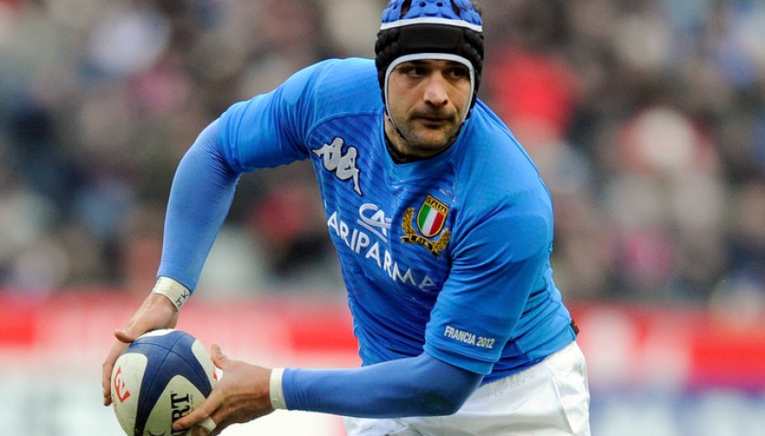 Marco Bortolami's Italy Rugby Shirt, Six Nations 2012
