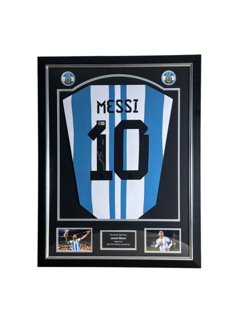 Lionel Messi's Argentina World Cup 2022 Signed and Framed Shirt