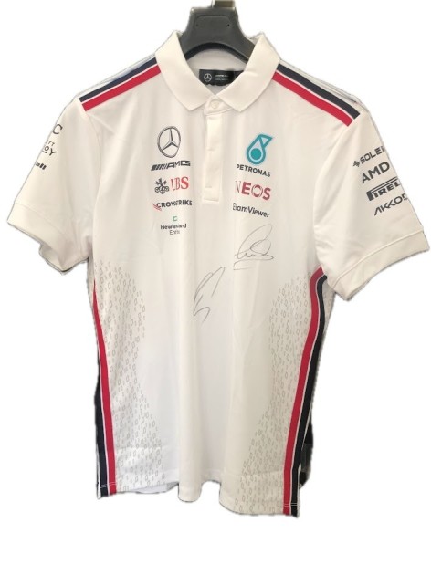 Maglia ufficiale Mercedes 2024 - Autografata da Hamilton e Russel