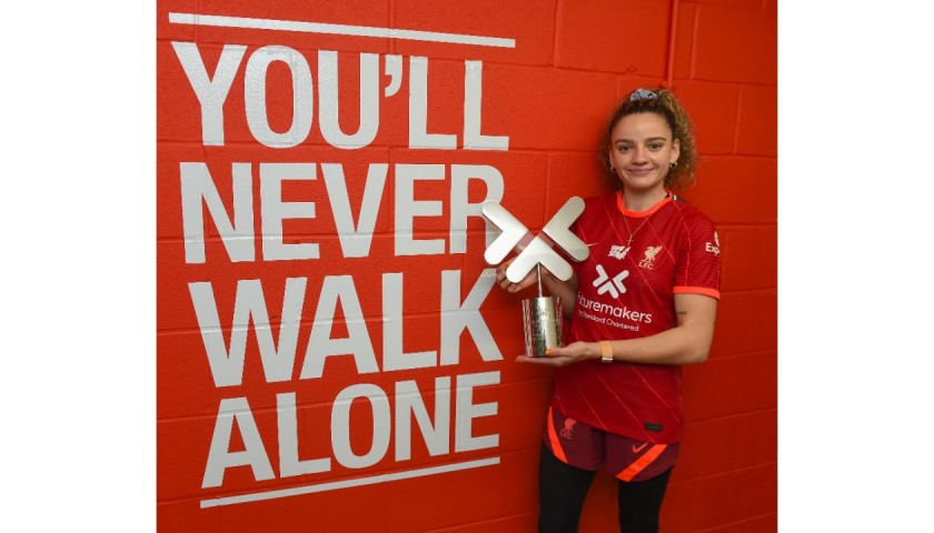 Leanne Kiernan's Liverpool FC Women Signed Player of the Month Trophy