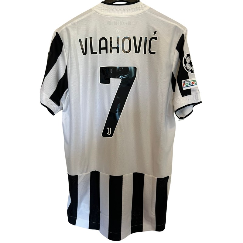 Vlahovic's Juventus Issued Shirt, UCL 2021/22