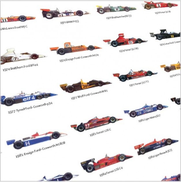 F1 Cars Signed Giant Art Print 