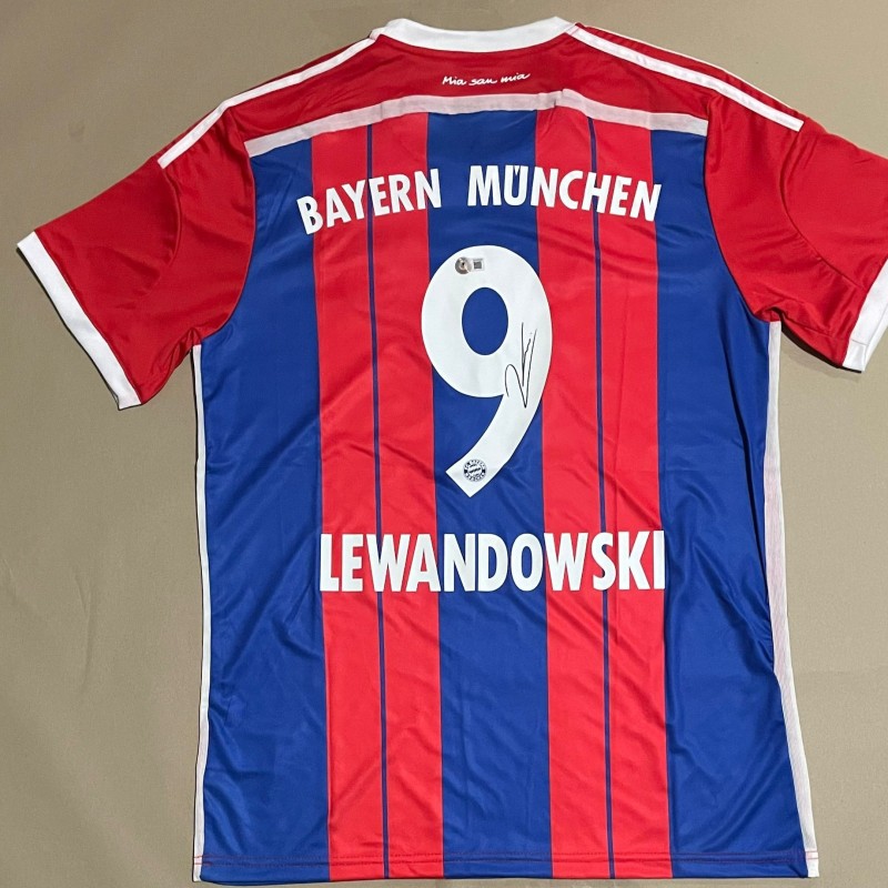 Maglia replica firmata di Robert Lewandowski del Bayern Monaco 2014/15