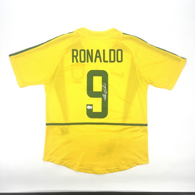 Ronaldo Nazrio Brazil World Cup 2002 Signed Shirt