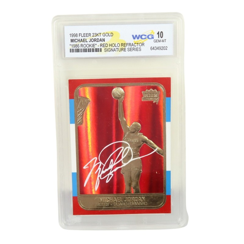 Michael Jordan Fleer Red Holo Refractor Rookie Signature Card, 1998