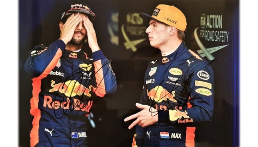 Photograph Signed by Verstappen and Ricciardo