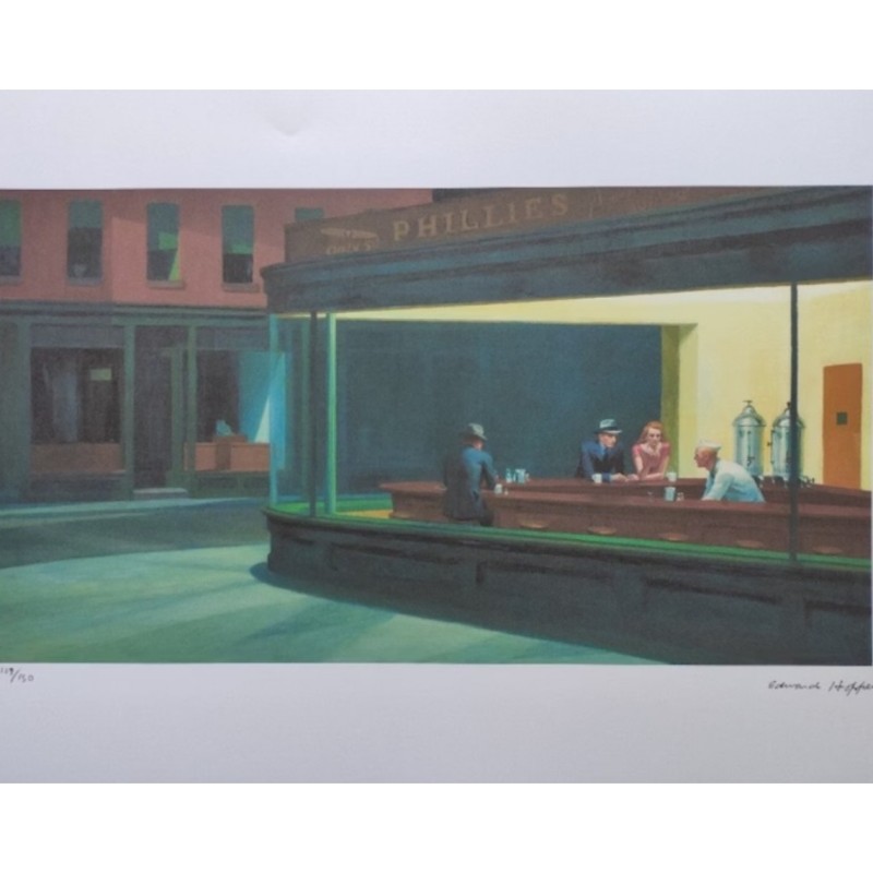 "Nighthawks" Lithograph by Edward Hopper (after) 