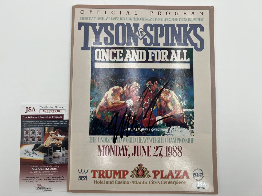 Tyson vs Spinks 1988 Fight Programme Signed By Mike Tyson