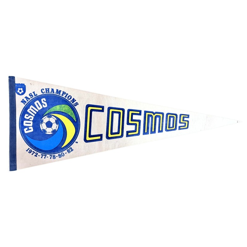 Official NY Cosmos Pennant, 1982 - Signed by Pelé