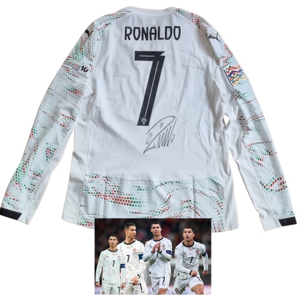 R - Ronaldo's Signed Match-Issued Shirt, Denmark vs Portugal Nations League Quarter Finals 2025