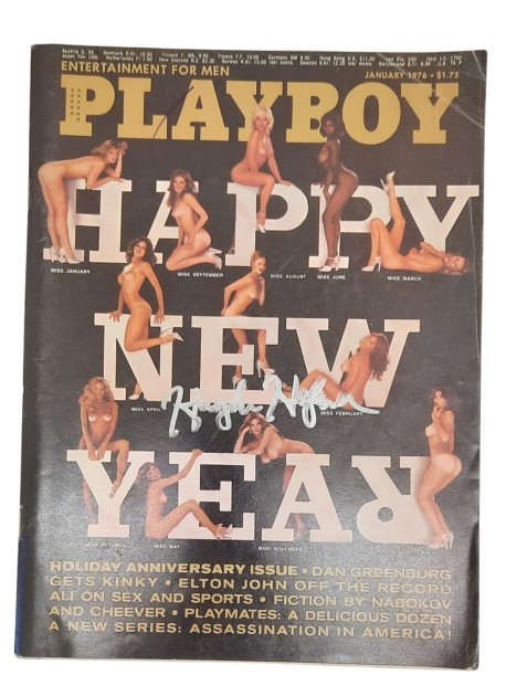 Hugh Hefner Signed January 1976 Playboy Magazine