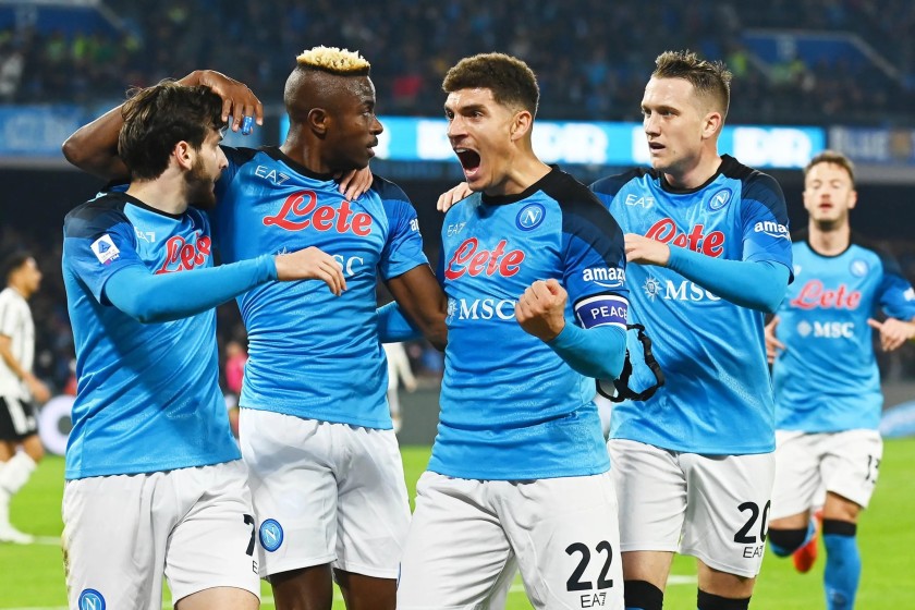 Di Lorenzo Official Napoli Shirt, 2022/23 - Signed by the Players