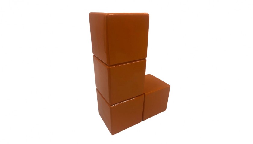"Alter Ego Cubes Orange" - Sculpture by Alessandro Piano