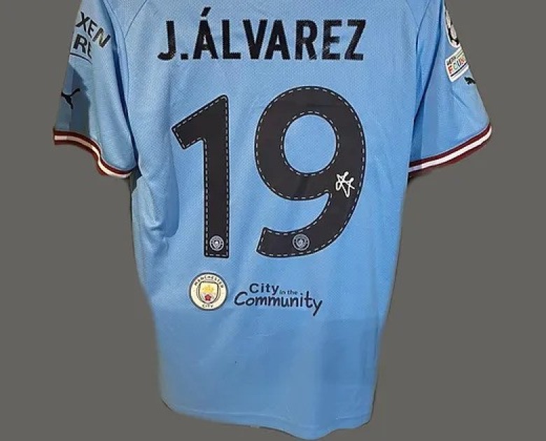 Julian Alvarez's Manchester City 2022/23 Champions League Final Signed Shirt 