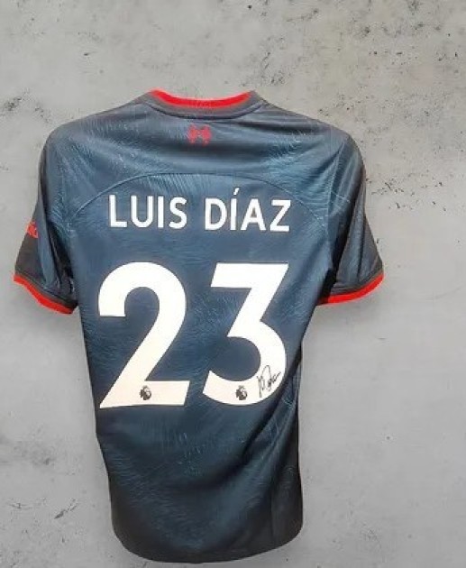 Maglia "third" ufficiale firmata Luis Diaz Liverpool 2022/23