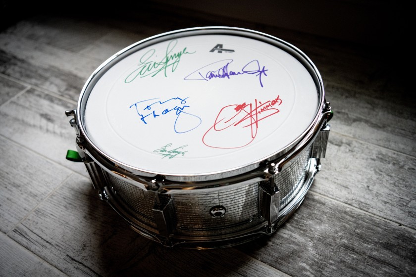 Eric Singer Custom Snare Drum Signed By All KISS Band Members