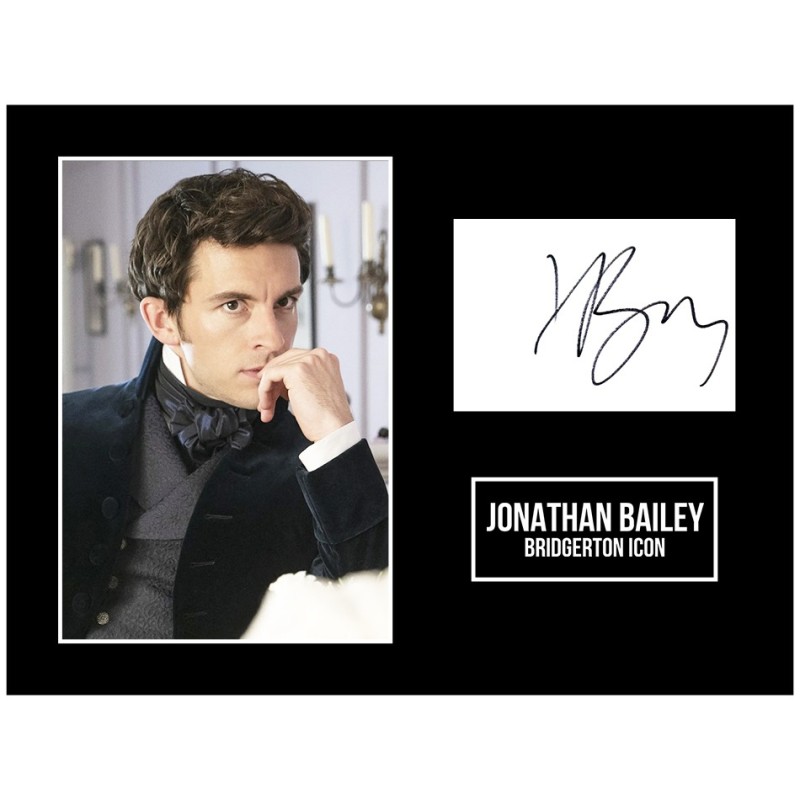  Espositore foto Bridgerton autografato da Jonathan Bailey