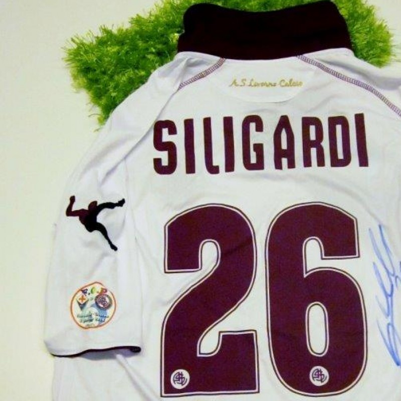 Livorno match worn shirt, Siligardi, Fiorentina-Livorno, Serie A 2013/2014 - signed
