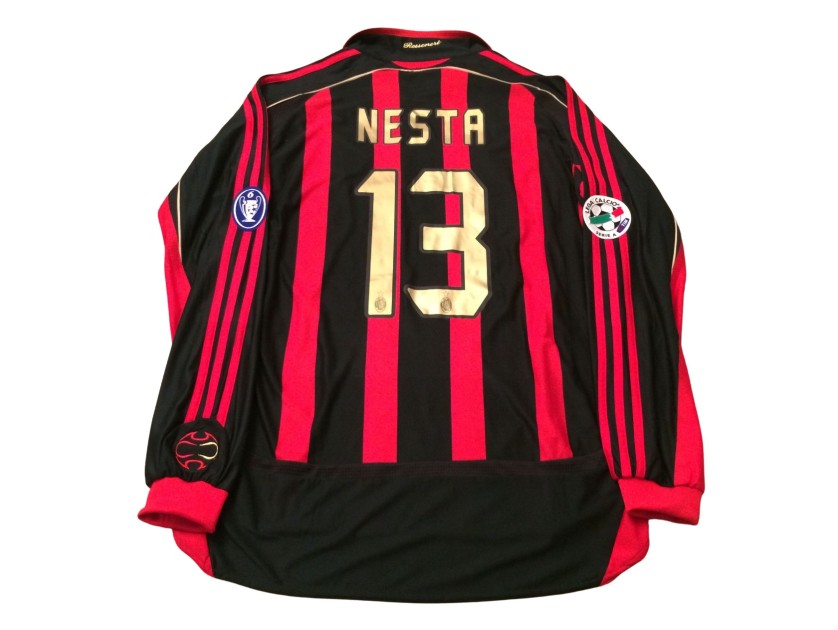 Nesta's Match-Issued Shirt Milan vs Roma 2006