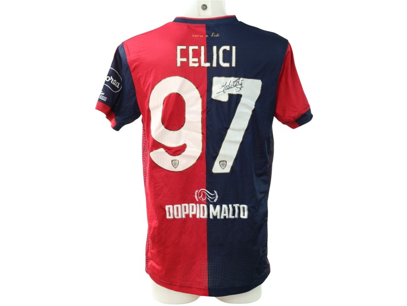 Maglia Felici Unwashed, Cagliari vs Hellas Verona 2024 - Autografata