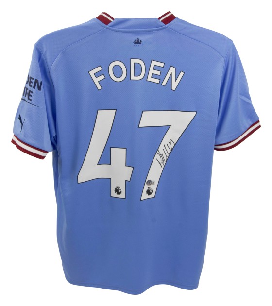 Replica della maglia del Manchester City firmata da Phil Foden